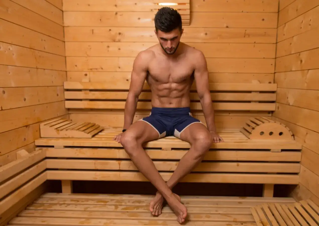 sauna wpływa na męskie hormony infografika